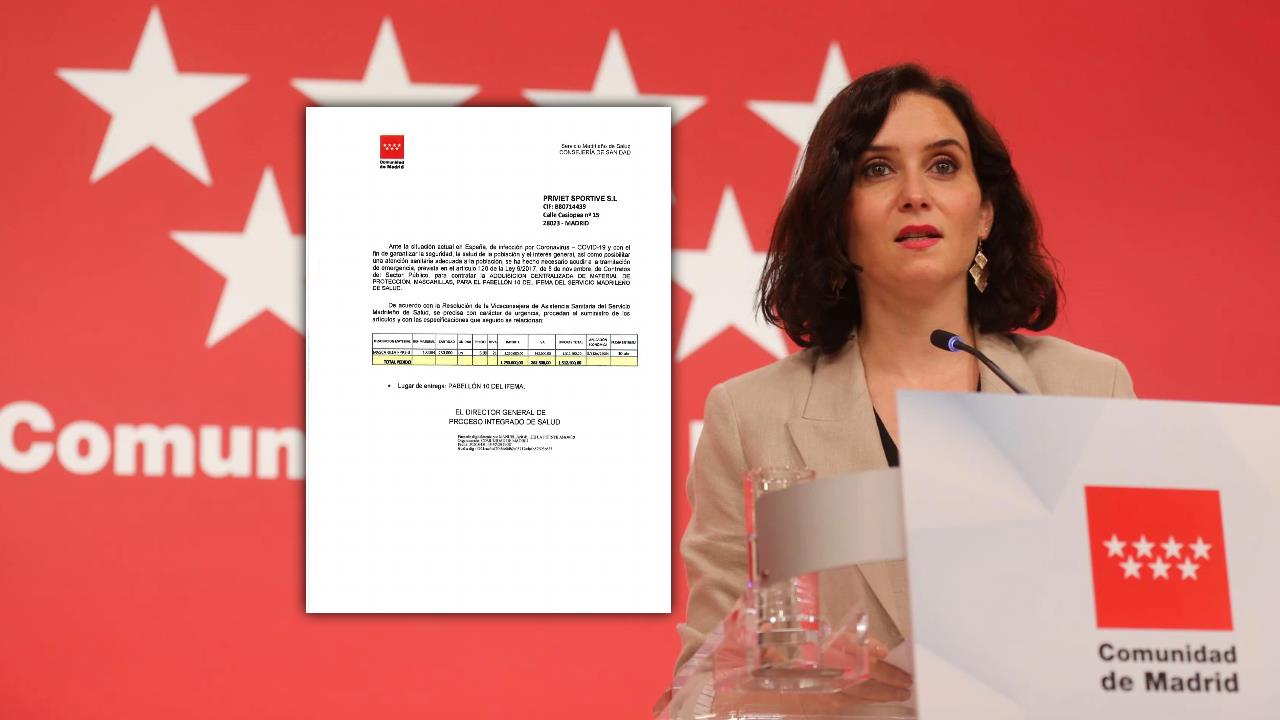 La Comunidad de Madrid revela el contrato íntegro del hermano de Ayuso ...