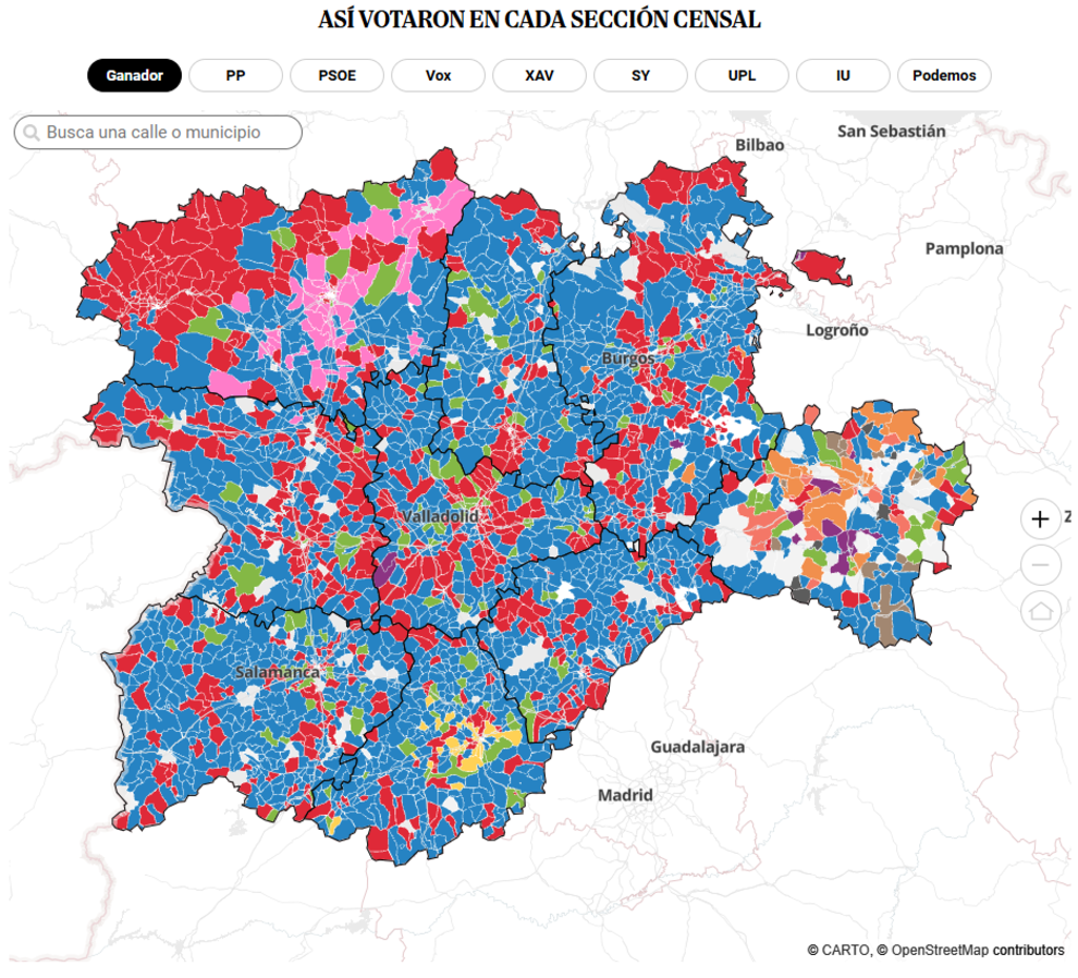 Mapa electoral de Castilla y León