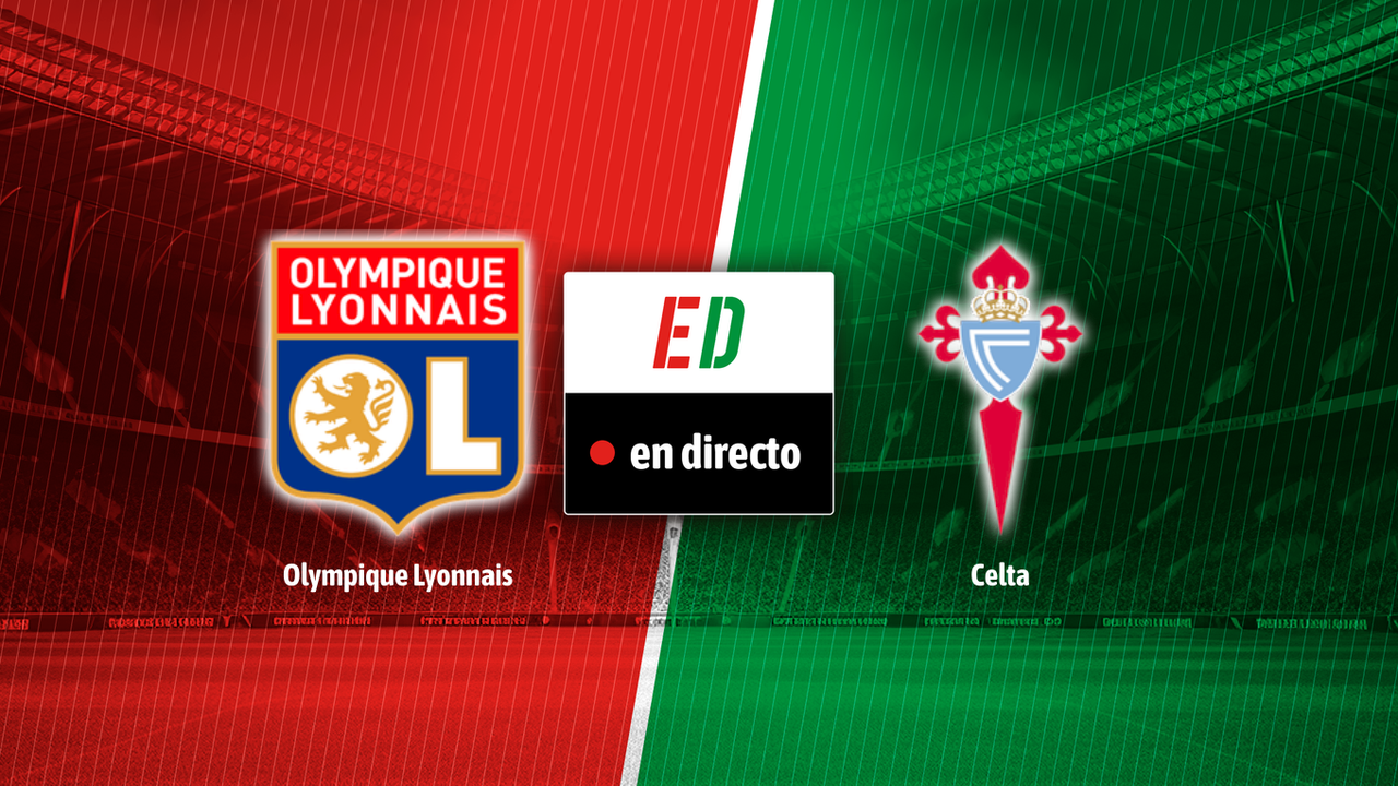 Jugadores del Lyon y Celta de Vigo en el campo de juego