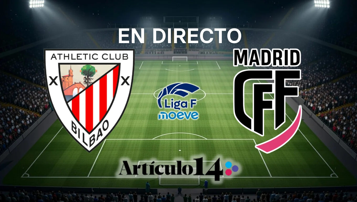 Jugadoras del un medio y Madrid CFF durante el partido de la Liga F.