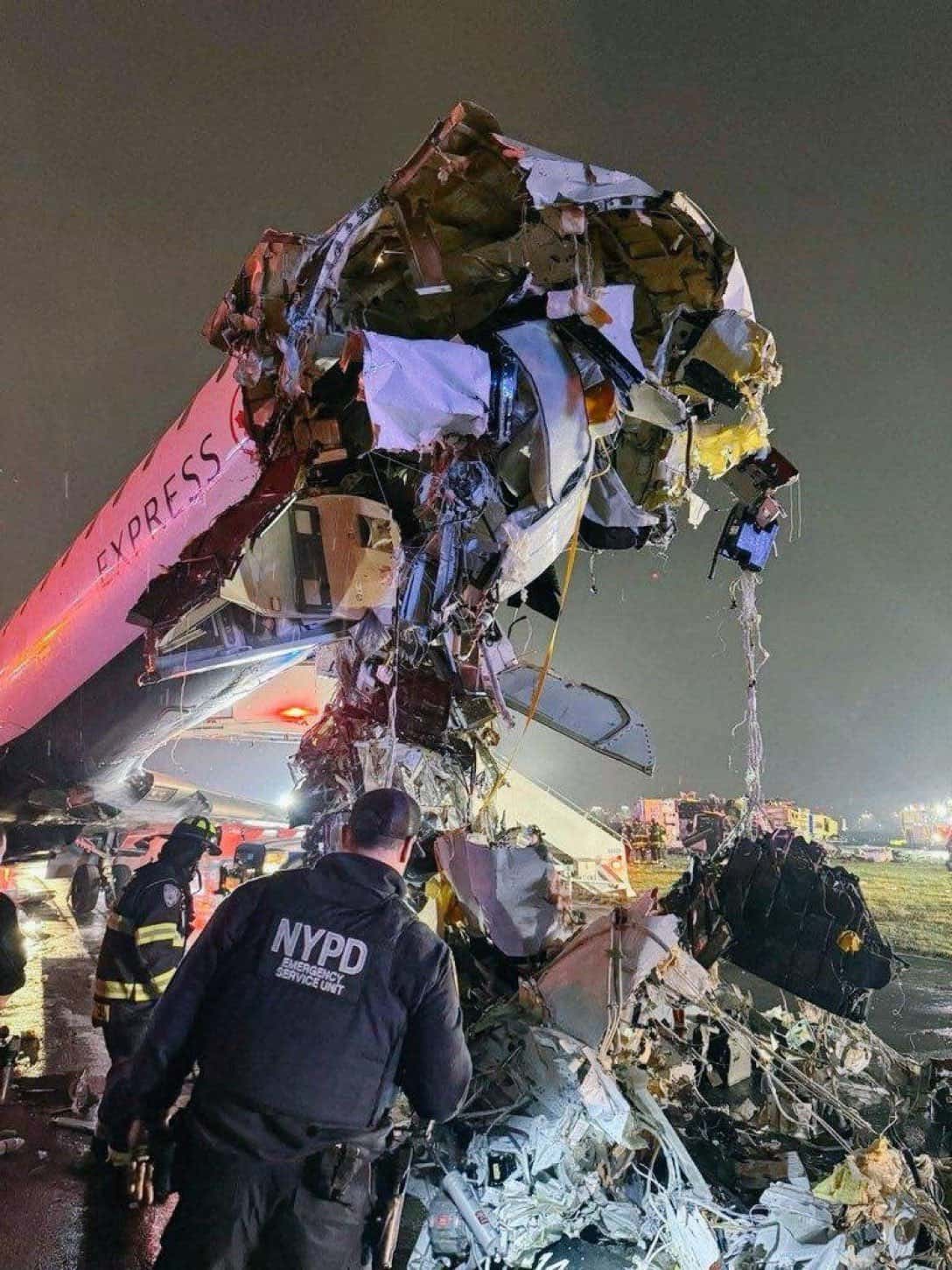 Avión de Air Canada accidentado en el aeropuerto LaGuardia