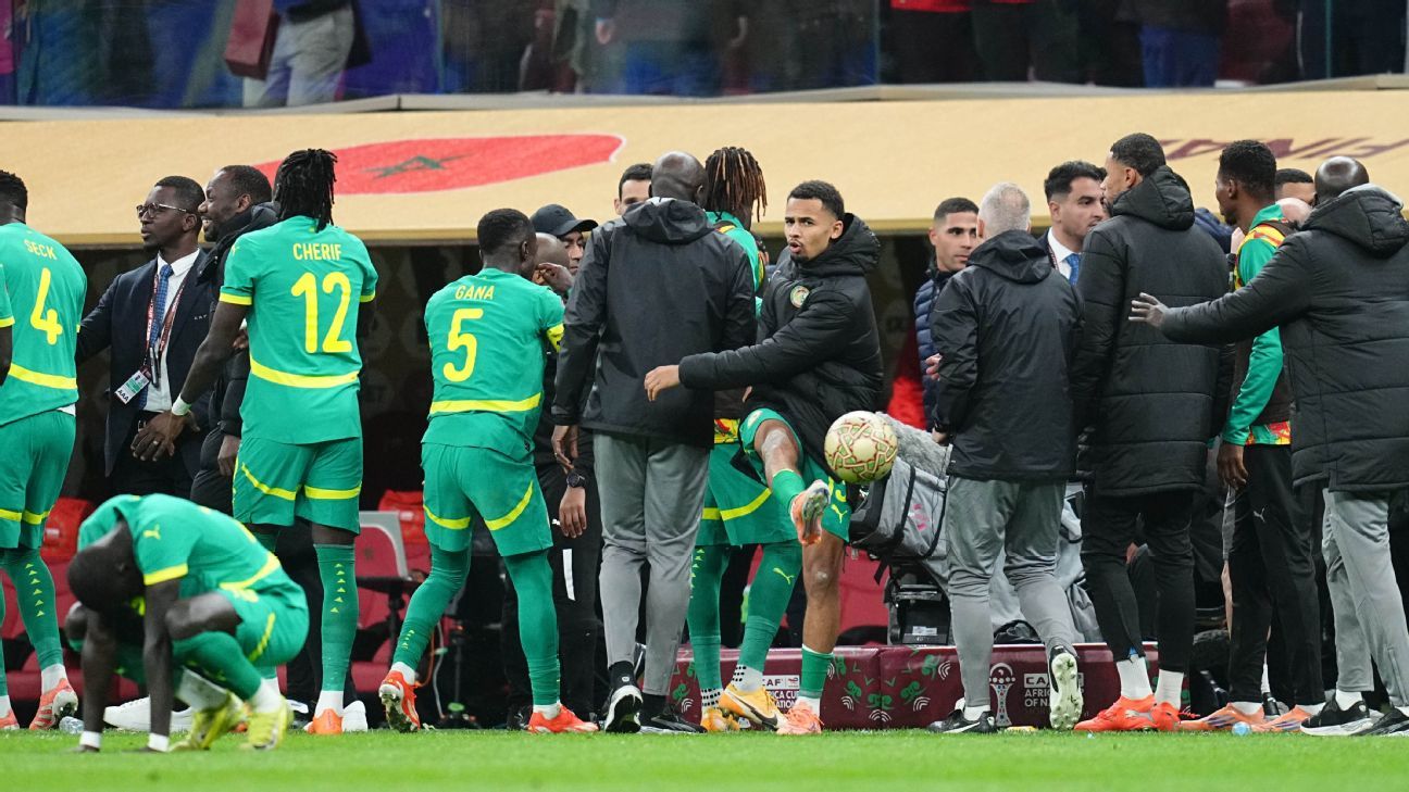 Jugadores de Senegal celebrando un gol en la Copa de África