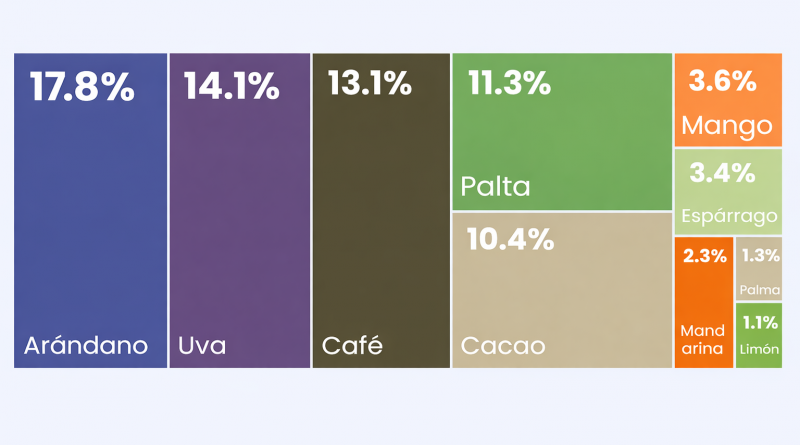 Agro Peruano: El Arándano Domina un Sector Concentrado en el Top 10 Exportador